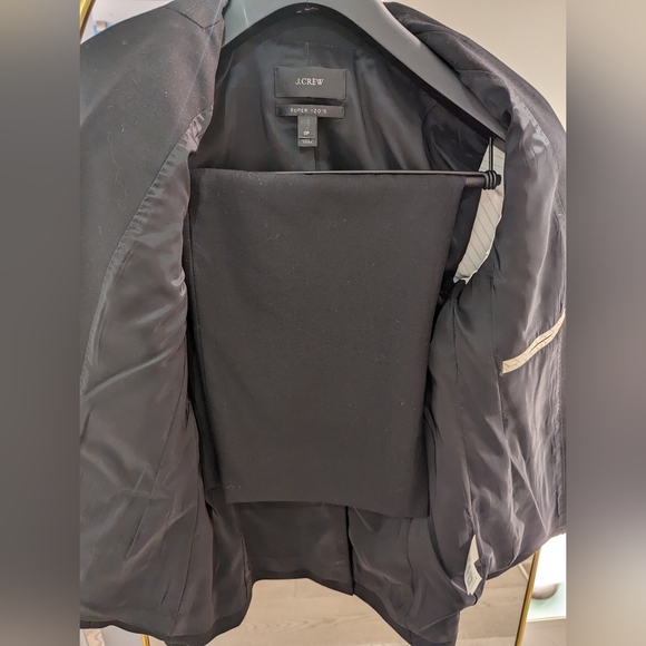 J Crew 1035 Single-Button Blazer AND Skirt Super 120s 100% Merino Wool 0P Black - Picture 7 of 14